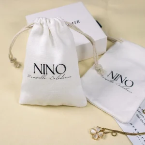 Eco Friendly Custom Color Recyclable Cotton Drawstring Dust Cover Bags Custom Logo Shopping Gift Cosmetic Jewelry Rings