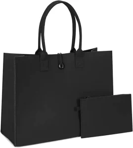 Eco Friendly Custom Logo Large Capacity Colorful Nonwoven Open Felt Shopping Tote Bags