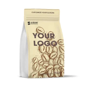 Eco Friendly Custom Printed Coffee Packaging PE Paper Packaging Bags Coffee Bean Stand up Pouch Zipper With Valve