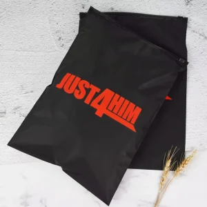 Eco Friendly Custom Your Own Logo Black Matte Ziplock Bag PE Plastic Clothing Packaging Bag Poly Zipper for Garment