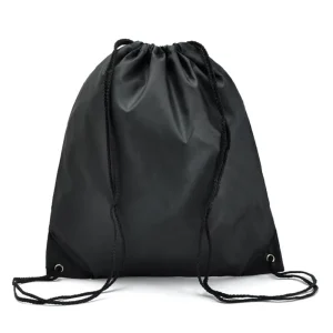 Eco Friendly Custom logo Printed Black Polyester Drawstring Dust Bag
