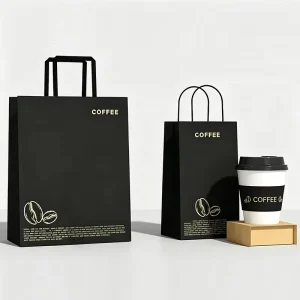 Eco Friendly Disposable Brown Kraft Twisted Handle Food Safe Cafe Shop Dessert Beverage Takeout Coffee Paper Bags