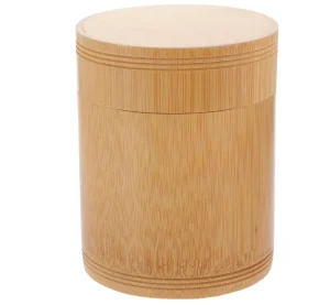 Eco Friendly Durable Bamboo Tea Canister Bamboo Storage Jar with Sealed Lid for Kitchen Spice Storage