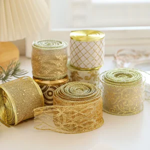 Eco-Friendly Durable Christmas Decoration Silk Ribbon 2m Gift Tie for Gift Box Holiday Supplies