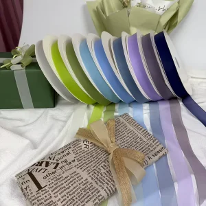 Eco-Friendly Durable Milk Silk Ribbon for Luxury Gift Packaging Floral Design Birthday Halloween Wedding Christmas