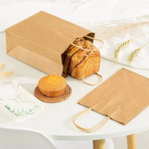 Eco Friendly Durable Reusable Brown Kraft Craft Paper Bags Twisted Handles for Food Packaging Cakes Baby Favors Birthday Gifts