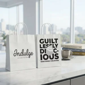 Eco Friendly Handmade Brown White Kraft Paper Shopping Bag Custom Logo Offset Printing Twisted Handle Gift Carrier Bag Promotion