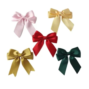 Eco Friendly Handmade Colorful Satin Ribbon Bow Recycled Polyester for Garment Accessories Gift Box Decoration
