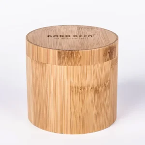 Eco Friendly Handmade Round Watch Boxes Custom OEM Logo Cylinder Bamboo Laser Engraving Feature Linen Pillow