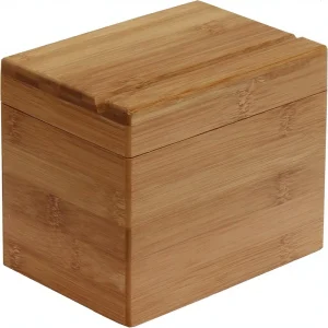 Eco Friendly Kitchen Bamboo Recipe Organizer Card Holder Bamboo Wood Recipe Card Box Organizer Magnetic Lid Recipe Box