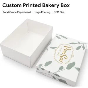 Eco Friendly Lid Base Rigid Boxes Recyclable Paperboard Packaging with Embossing for Pastry Dessert Candy Wedding
