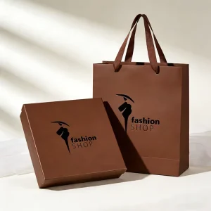 Eco Friendly Luxury Paper Shopping Bag Custom Gift Retail Clothing Shoes Jewelry Packing Bag Package With Box Set