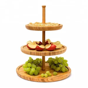 Eco Friendly Modern Luxurious Bamboo Lacquer Cheese Board and Cake Display Tray Kitchen Fruit Plate for Parties