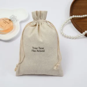 Eco-Friendly Organic Cotton Canvas Dust-proof Drawstring Bags for Wig Handbag Hat Cap Shoe Packaging Dust Pouch