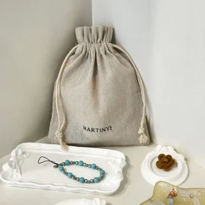 Eco Friendly Organic Cotton Drawstring Dust Bag for Watch Glasses Rings & Earrings Shopping Bag
