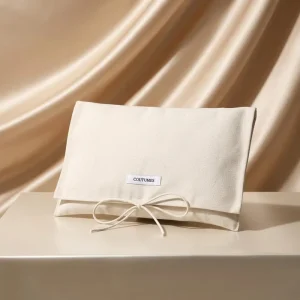 Eco Friendly Organic Muslin Envelope Bag for Scarf Dress Custom Printed Logo Calico Cotton Wallet Clothes Dust Bag