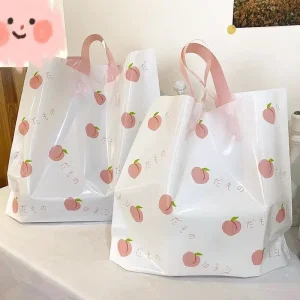 Eco Friendly Plastic Shopping Bags Custom Logo Handbags with Gravure and Screen Printing