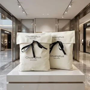 Eco Friendly Recyclable Cotton Envelope Dust Bag Soft Fabric Storage Drawstring Closure Reusable Durable Custom Logo