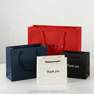 Eco Friendly Recyclable Paper Bag Stylish Design for Retail Cosmetics Apparel Gift Packaging
