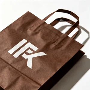 Eco Friendly Recycled Black White Food Takeaway Packaging Craft Paper Bag Shop Gift Shopping Brown Kraft Paper Bag With Handle