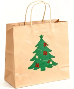 Eco Friendly Recycled Kraft Paper Bags Ribbon Cotton Rope Handles Fresh Keeping Packaging