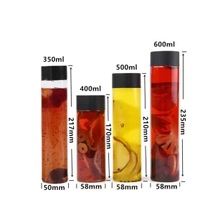 Eco Friendly Reusable Clear Plastic Bottles 350ml 400ml 500ml 600ml for Iced Tea Milk Cold Brew Travel Use
