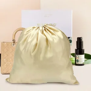 Eco-Friendly Satin Fabric Drawstring Dust Bags Custom Size for Shoes Jewelry Cosmetics Gift Packaging Storage Sacks
