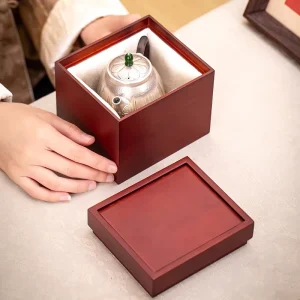 Eco-Friendly Vintage Organizer Natural Bamboo Storage Box with Lid Customizable for Cup Jewelry Watch