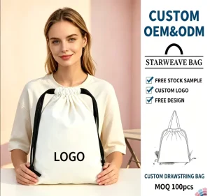 Eco-Friendly White Cotton Twill Dust Shoe Bag High Quality Soild Gift Hat Dress Packing Cotton Dust Pouch