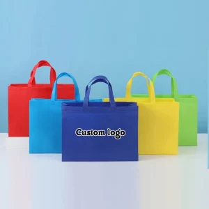 Eco Non Woven Durable Reusable Shopping Tote Bags Custom Logo Custom Color Recyclable Fabric for Supermarket Use
