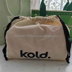 Eco Organic Cotton Recyclable Drawstring Dust Bags for Shoes Socks Clothing Custom Logo & Color Gift Pouch