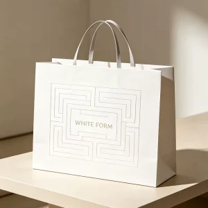 Eco Recyclable Logo Printed Paper Shopping Bags for Sportswear Activewear Accessories Thick Paper Bags