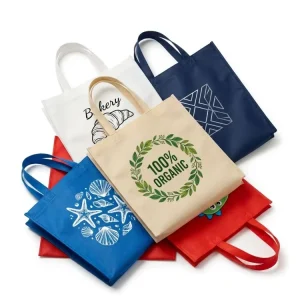 Eco Recyclable Reusable Nonwoven Supermarket Shopping Bag Custom Size Logo Color Gravure Printing Durable Promotional Handles