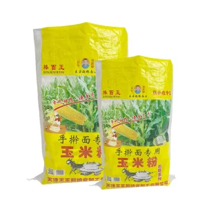 Eco Recycled Laminated Cold Cut Woven Bags Flexo Printed Custom Logo for Corn Grain Paddy Rice Animal Feed Storage