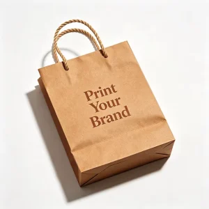 Eco-friendly Biodegradable Custom Classic Brown Kraft Square Bottom Matte Coating Paper Bag UV/Digital Printing Promotion