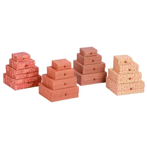 Eco friendly Biodegradable Laser Engraved Custom Logo Set of 4 Flower Printed Square Bamboo Box for Necklace Tea Chocolate Candy