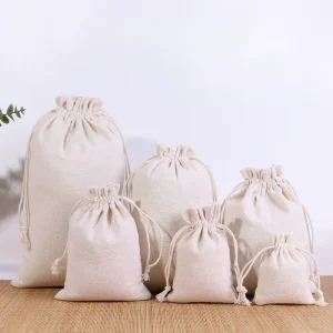 Eco friendly Cotton Customizable Size Logo Printed Dust proof Bag with Drawstring Bag Factory