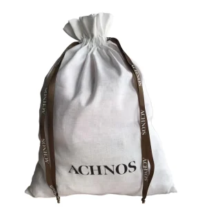 Eco friendly Cotton Linen Drawstring Shopping Gift Dust Bag Custom Logo Printed Soft Clothes Shoes Packaging Cotton Linen Bag