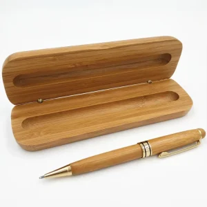 Eco friendly Customized Bamboo Ballpoint Pen Set Business Promotion Novelty Wood Pen with 0.5mm Writing Width with Box