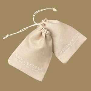 Eco friendly Linen Canvas Custom Christmas Gift Bags Drawstring Dust Bag Small Fabric Pouch Oeko Tex Certified Custom Logo