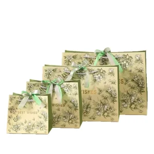 Eco friendly Luxury Paper Shopping Bags Custom Printed Cardboard Handles for Craft Candle Gift Packaging Features Personalized