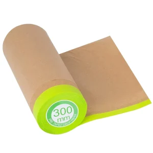 Eco friendly Recyclable Covering HDPE Pre taped Painter Brown Protective Kraft Paper Masking Film