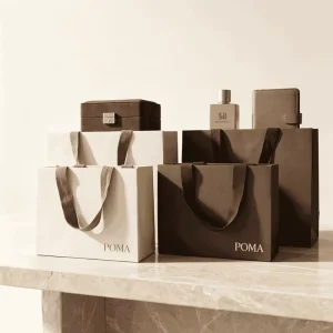 Eco friendly Recyclable White Paper Bag With Natural Cotton Rope Handle Custom Logo Luxury Garment Gift Packaging Bags