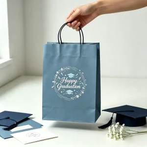 Eco friendly Recycled Brown Handle Paper Bags for Food Takeaway Custom Shopping Gift Craft Packaging Kraft Paper Bag with logo
