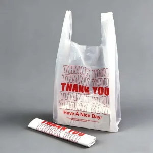 Eco friendly T Shirt Bag Custom Logo Printed Thank You T Shirt Bags LDPE/HDPE Material Printing for Small Business Boutique