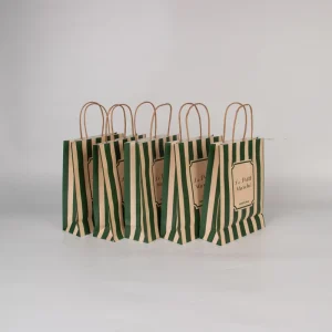 Eco friendly Thick Kraft Paper Bag with Twist Handle Custom Fashion Grocery Store Shopping Kraft Paper Bag
