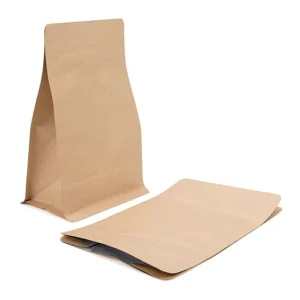 Eight Side Seal Kraft Paper Bag Packaging One Way Air Valve Box Foil for Coffee Beans Tea Classic Style for Food