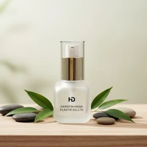 Elegant Luxury Frosted Glass Square Bottle Screw Cap Pump for Liquid Foundation Face Cream Skincare Serums 30ml