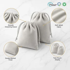 Elegant Thick Custom Logo Dust Drawstring Velvet Bag for Clothes Storage Bag Pouch