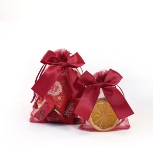 Elegant Transparent Mesh Organza Gift Bag with Bow Decor for Cosmetics Gifts Sample Packaging